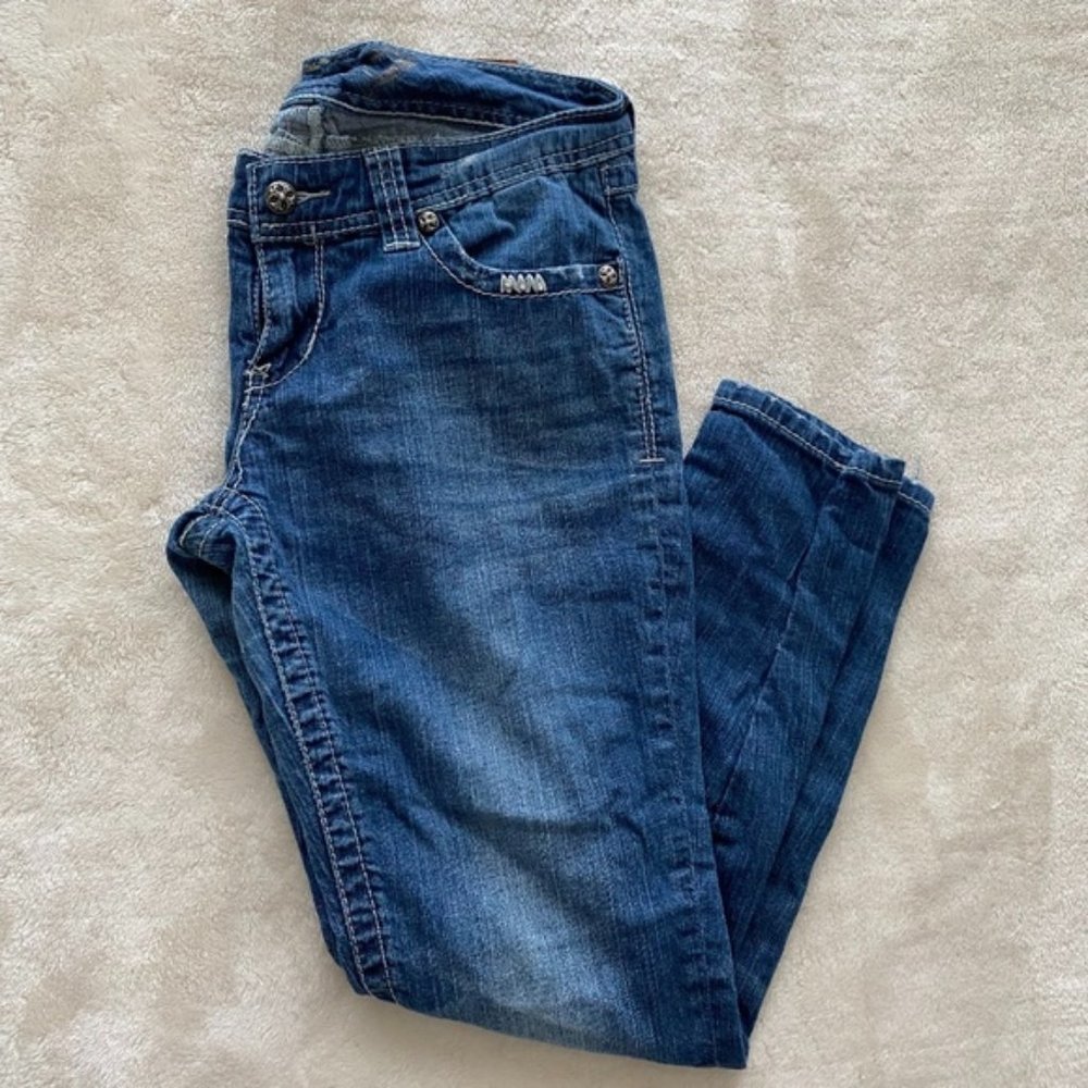 Seven7, distressed skinny denim jeans, size 6/28
